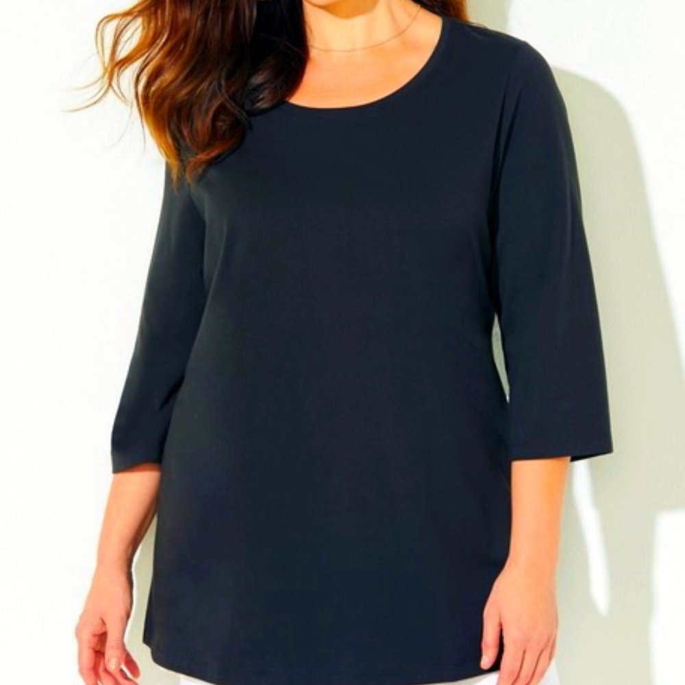 🐳Catherines Suprema® Tee in Navy Blue 1X